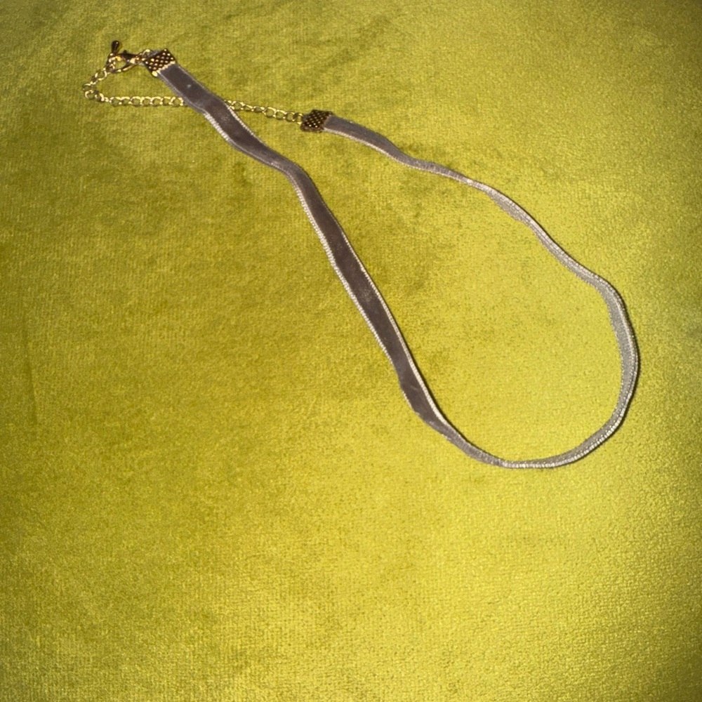 Elegant Taupe Grey Velvet Choker